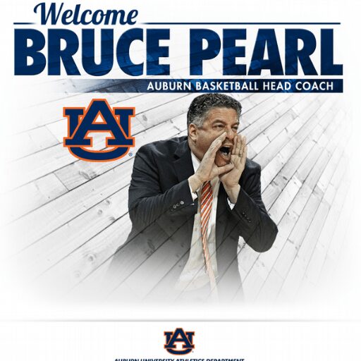 Auburn Basketball Coach Bruce Pearl's Twitter image.