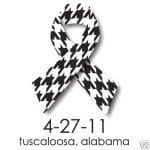This houndsooth ribbon represented the community of Tuscaloosa and the University of Alabama following the deadly tornado of April 2011.