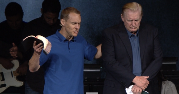 David Platt with Donald Trump praying at McLean Bible Church.
